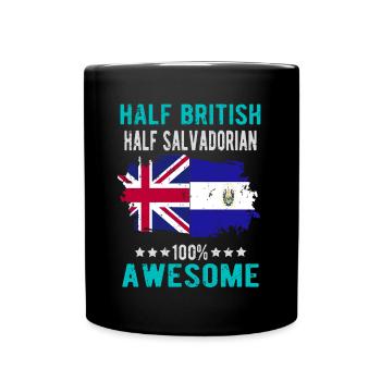 Half British Half Salvadoran - Full Colour Mug - black - Front