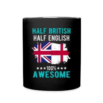 Moitié britannique moitié anglais - Mug uni - noir - Devant