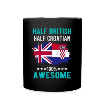 Moitié britannique moitié croate - Mug uni - noir - Devant