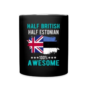 Moitié britannique moitié estonien - Mug uni - noir - Devant