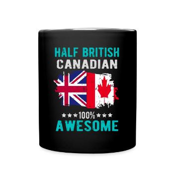 Moitié britannique moitié canadien - Mug uni - noir - Devant