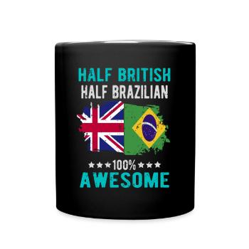 Halb Brite Halb Brasilianer - Tasse einfarbig - Schwarz - Vorne