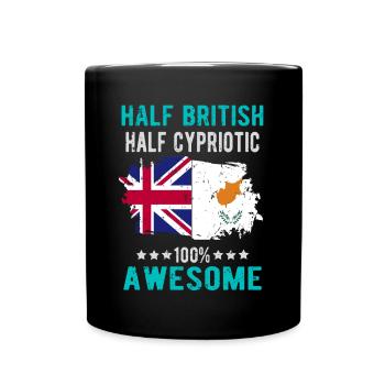 Moitié britannique moitié chypriote - Mug uni - noir - Devant