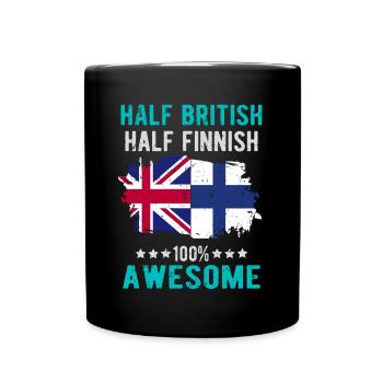 Half British Half Finn - Full Colour Mug - black - Front