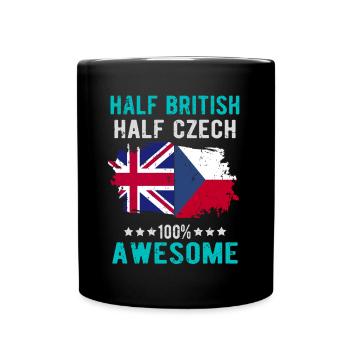 Halb Brite Halb Tscheche - Tasse einfarbig - Schwarz - Vorne