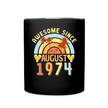 August 1974 Retro - Tasse einfarbig - Schwarz - Vorne