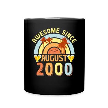 Mois de naissance août 2000 - Mug uni - noir - Devant