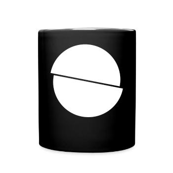 Half Circles White Design - Full Colour Mug - black - Front
