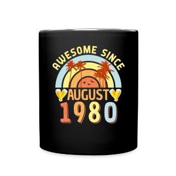 Salutations d’anniversaire pour août 1980 - Mug uni - noir - Devant