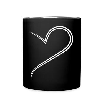 Simple Half Wise Heart - Full Colour Mug - black - Front