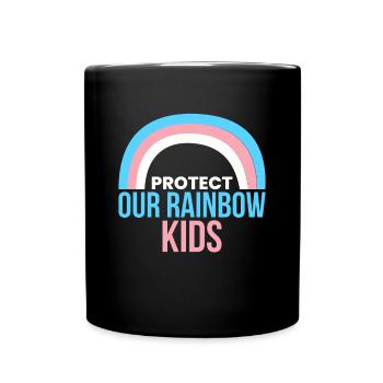 Protect Our Rainbow Kids LGBT Trans Kids Shirt - Full Colour Mug - black - Front