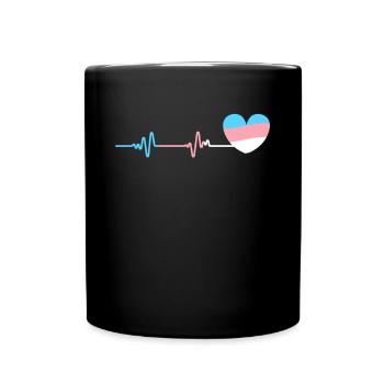 Herzschlag Herzlinie Herzfrequenz Transsexuell - Tasse einfarbig - Schwarz - Vorne