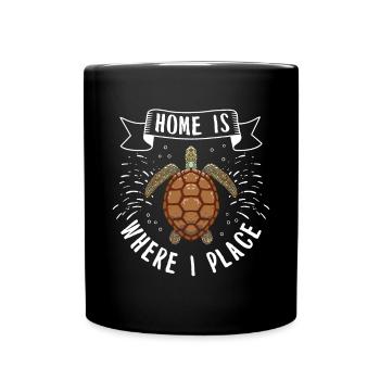 Turtle Relaxed Chill Sea Ocean Beach - Full Colour Mug - black - Front