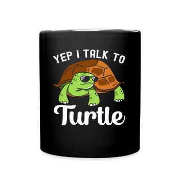 Turtle Tshirt Reptiles Children Men Women - Full Colour Mug - black - Front