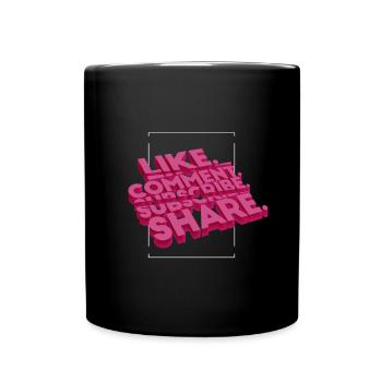 Like Comments Subscribe Share Bloger - Full Colour Mug - black - Front