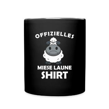 Offizielles Miese Laune Shirt - Tasse einfarbig - Schwarz - Vorne