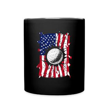 Golf Torn American Flag Golfeur - Mug uni - noir - Devant