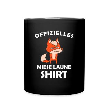 Offizielles Miese Laune Shirt - Tasse einfarbig - Schwarz - Vorne