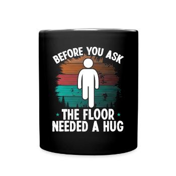 Funny Leg Amputee a hug Amputated Leg Survivor - Full Colour Mug - black - Front