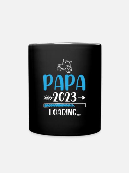 Papa 2023 Loading Schwangerschaft - Tasse einfarbig - Schwarz