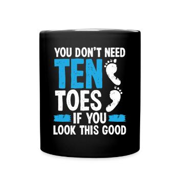 Toe Amputee Look this good Amputated Toe Survivor - Full Colour Mug - black - Front
