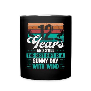 12 Year Old Kitesurfer Kiteboarding 12 Birthday - Full Colour Mug - black - Front