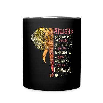 Éléphant - Mug uni - noir - Devant