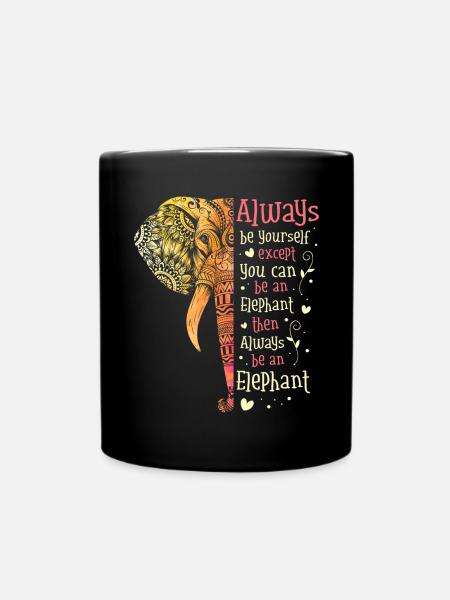 Elefant - Tasse einfarbig - Schwarz