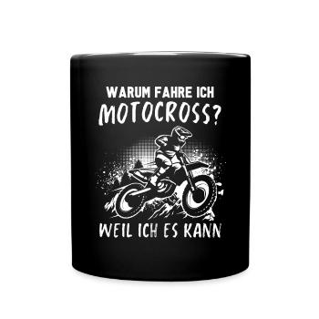 Motocross Geschenk Für Enduro Supermoto Dirt Bike - Tasse einfarbig - Schwarz - Vorne