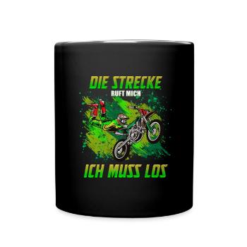 Motocross Enduro Offroad Dirt Bike Superbike Motor - Tasse einfarbig - Schwarz - Vorne
