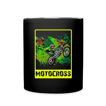 Motocross Tshirt For Men Women Enduro Supermoto - Full Colour Mug - black - Front