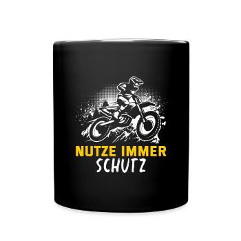 Motocross Geschenk Für Enduro Supermoto Dirt Bike - Tasse einfarbig - Schwarz - Vorne