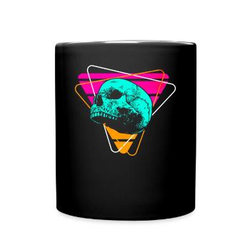 Crâne Vaporwave coloré - Mug uni - noir - Devant