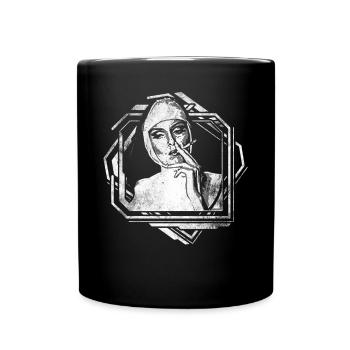 Sexy nun smoking cigarette - Full Colour Mug - black - Front