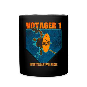Voyager 1 Weltraum Sonde - Tasse einfarbig - Schwarz - Vorne
