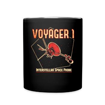 Voyager 1 Space Probe - Full Colour Mug - black - Front