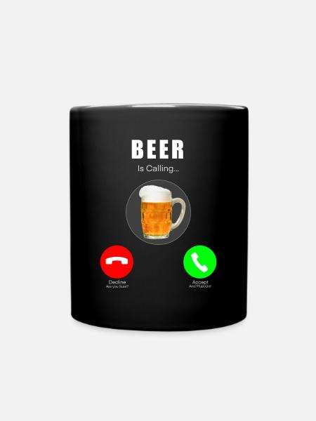Bier ruft / Beer Is Calling - Tasse einfarbig - Schwarz