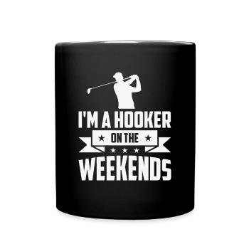 Golf Golfer Golfball Golfspieler Golfschläger - Tasse einfarbig - Schwarz - Vorne