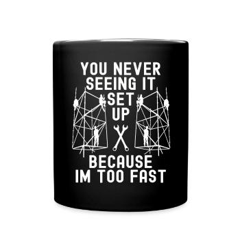 Gerüstbauer Tshirt - Tasse einfarbig - Schwarz - Vorne