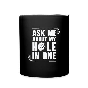 Golf Golfer Golfball Golfspieler Golfschläger - Tasse einfarbig - Schwarz - Vorne