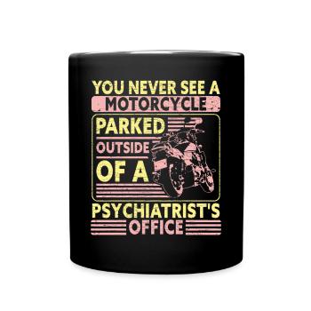 Biker Motorrad Geschenk Motorradfahrer - Tasse einfarbig - Schwarz - Vorne