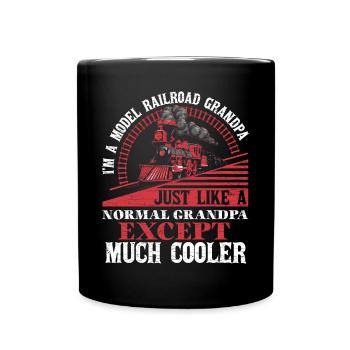 Modelleisenbahn Opa Großvater Eisenbahn - Tasse einfarbig - Schwarz - Vorne