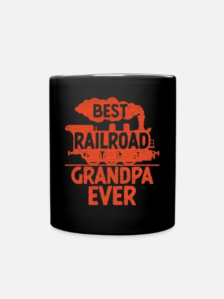 Eisenbahn Opa Dampflok - Tasse einfarbig - Schwarz