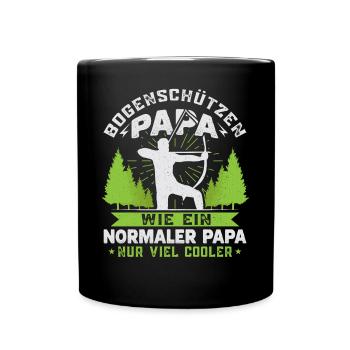Bogenschützen Papa Vater Bogenschiessen - Tasse einfarbig - Schwarz - Vorne