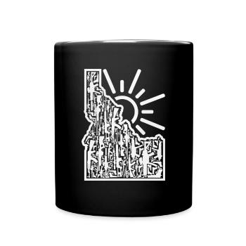 Idaho Berge Weinlese - Tasse einfarbig - Schwarz - Vorne