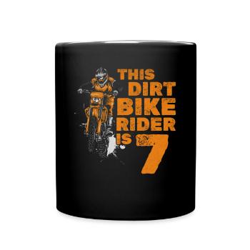 Dieser kleine Dirtbike-Fahrer ist ein - Tasse einfarbig - Schwarz - Vorne