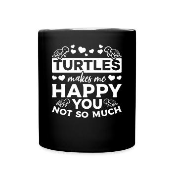 Les tortues me rendent heureux You Not so - Mug uni - noir - Devant
