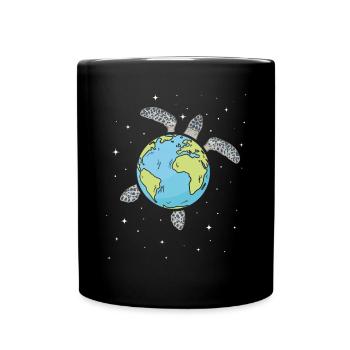 Turtle Earth Sea Turtle Earth Day - Full Colour Mug - black - Front