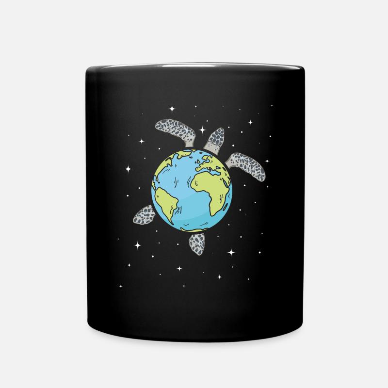 Tortue Terre Tortue de mer Journée de la Terre - Mug uni - noir