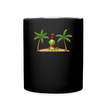 Turtle Palm Sweet Turtle Lovers - Full Colour Mug - black - Front